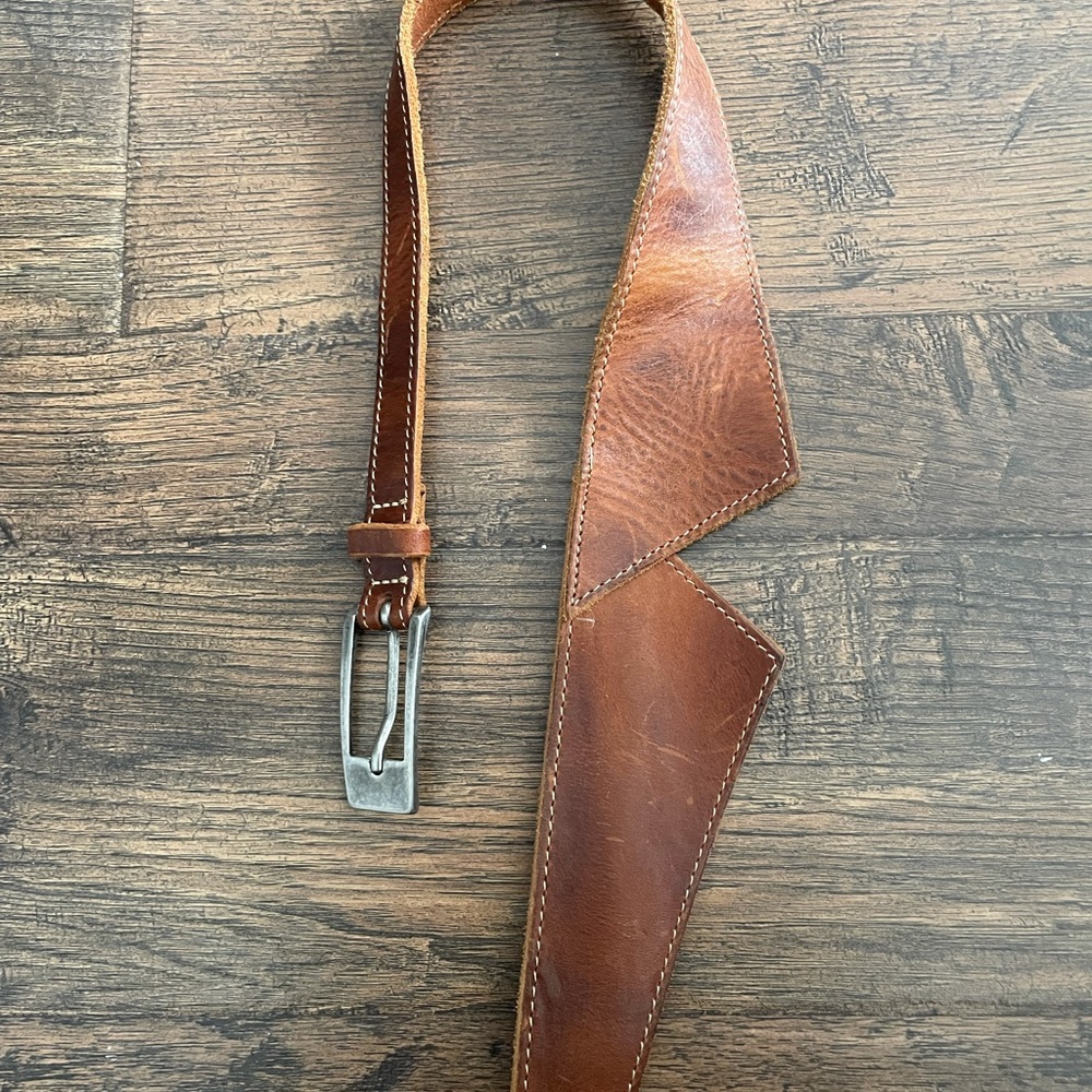 Brown leather waist belt